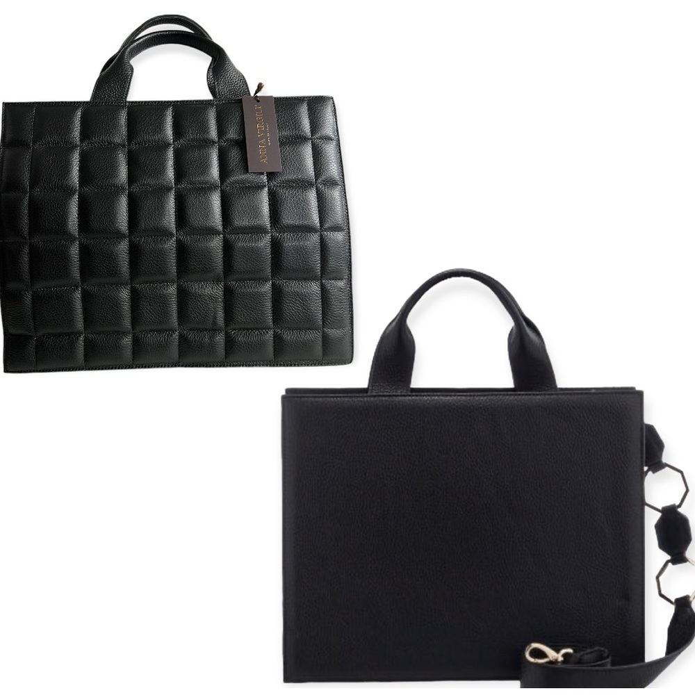NWT ANNA VIRGILI IRMA QUILTED ITALIAN BUSINESS BAG